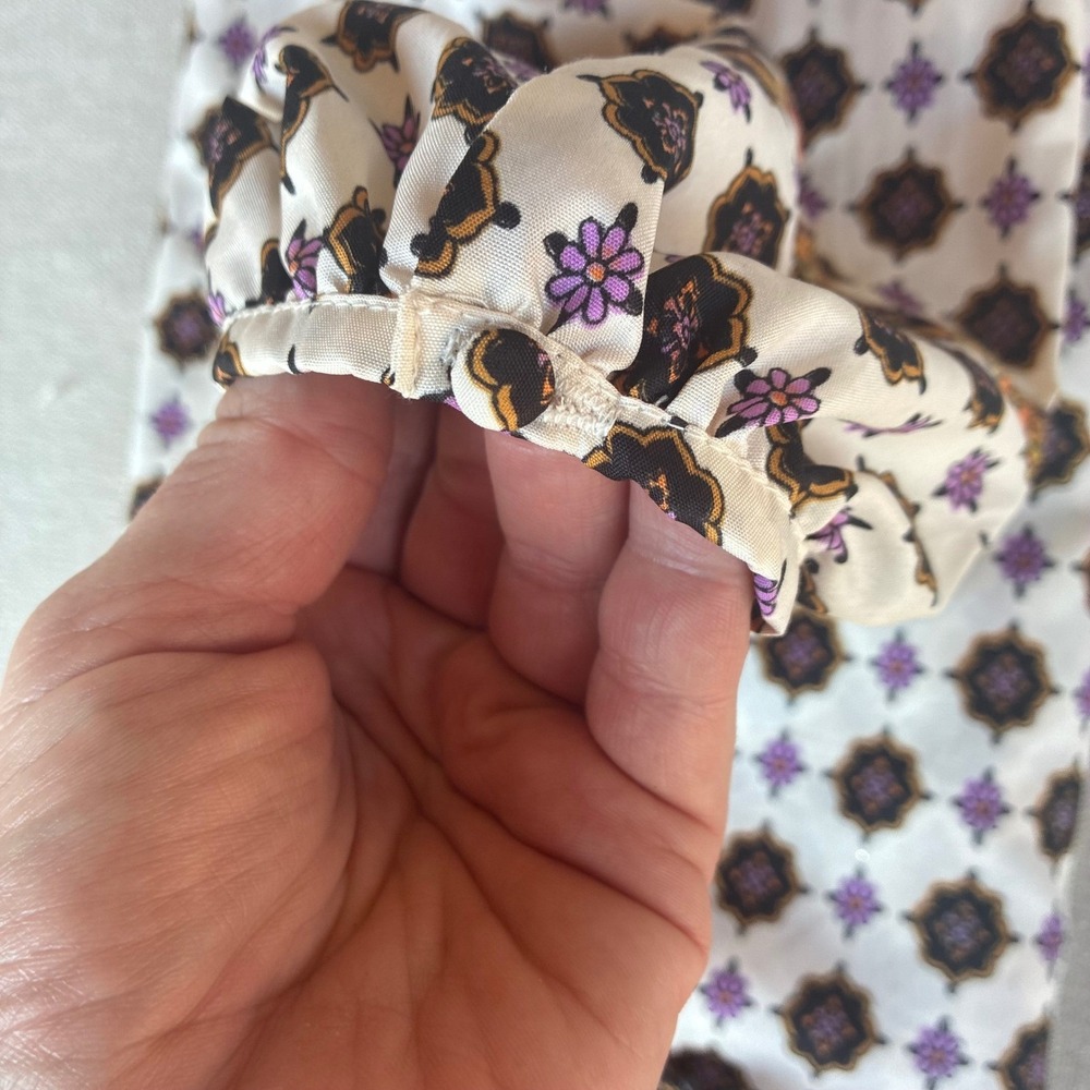 Boho Peasant Dress Womens Size 38 Paisley Geometric Whimsical Hippie Mini - Picture 9 of 10